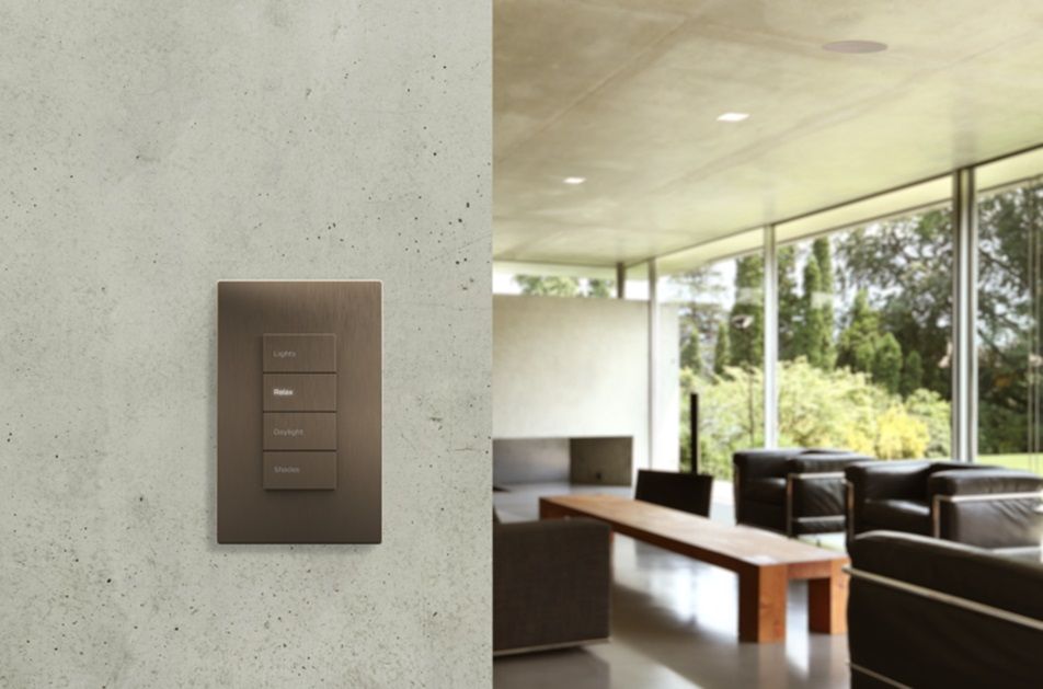 Savant Lighting switch with personalized scenes tailored to the client's needs 