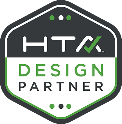 HTA Design Partner logo, indicating certification as a design partner by HTA.