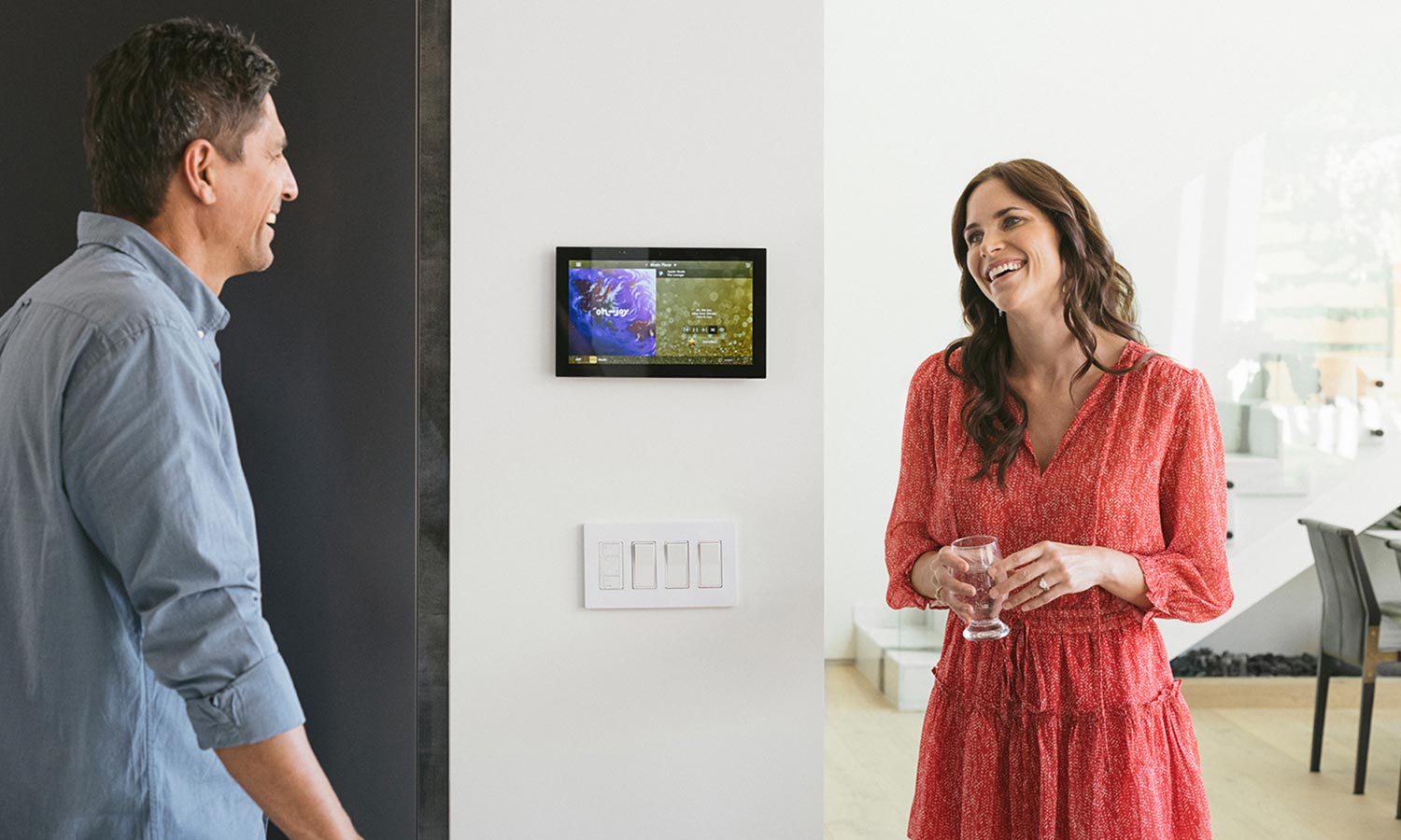 Couple resting on a sofa