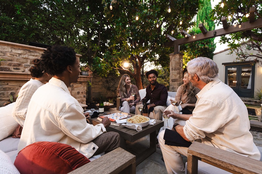 Backyard audio speakers carefully installed to preserve the beauty of the landscape