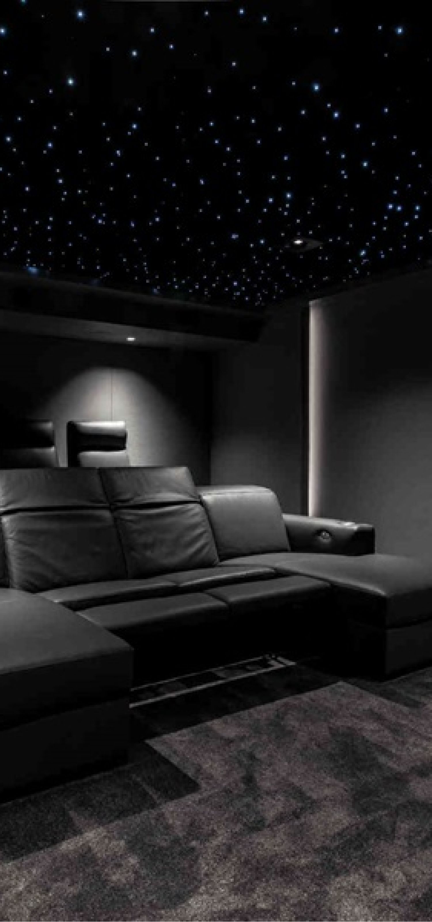 acoustic panel installation for a custom home theater located in the Malibu, CA.