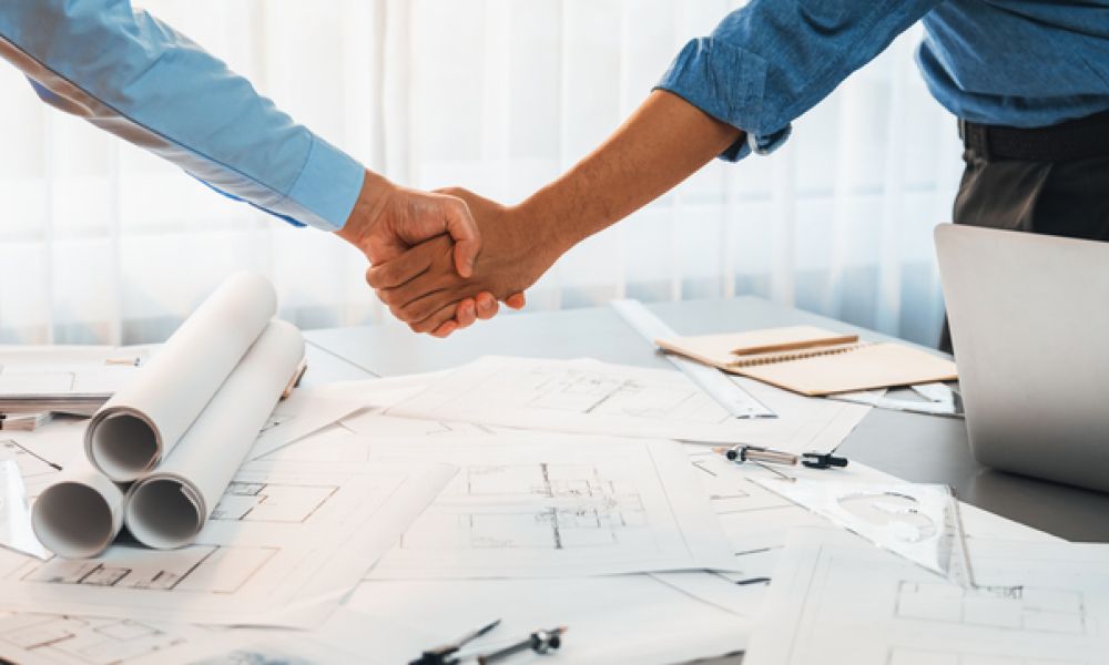 Architects shaking hands