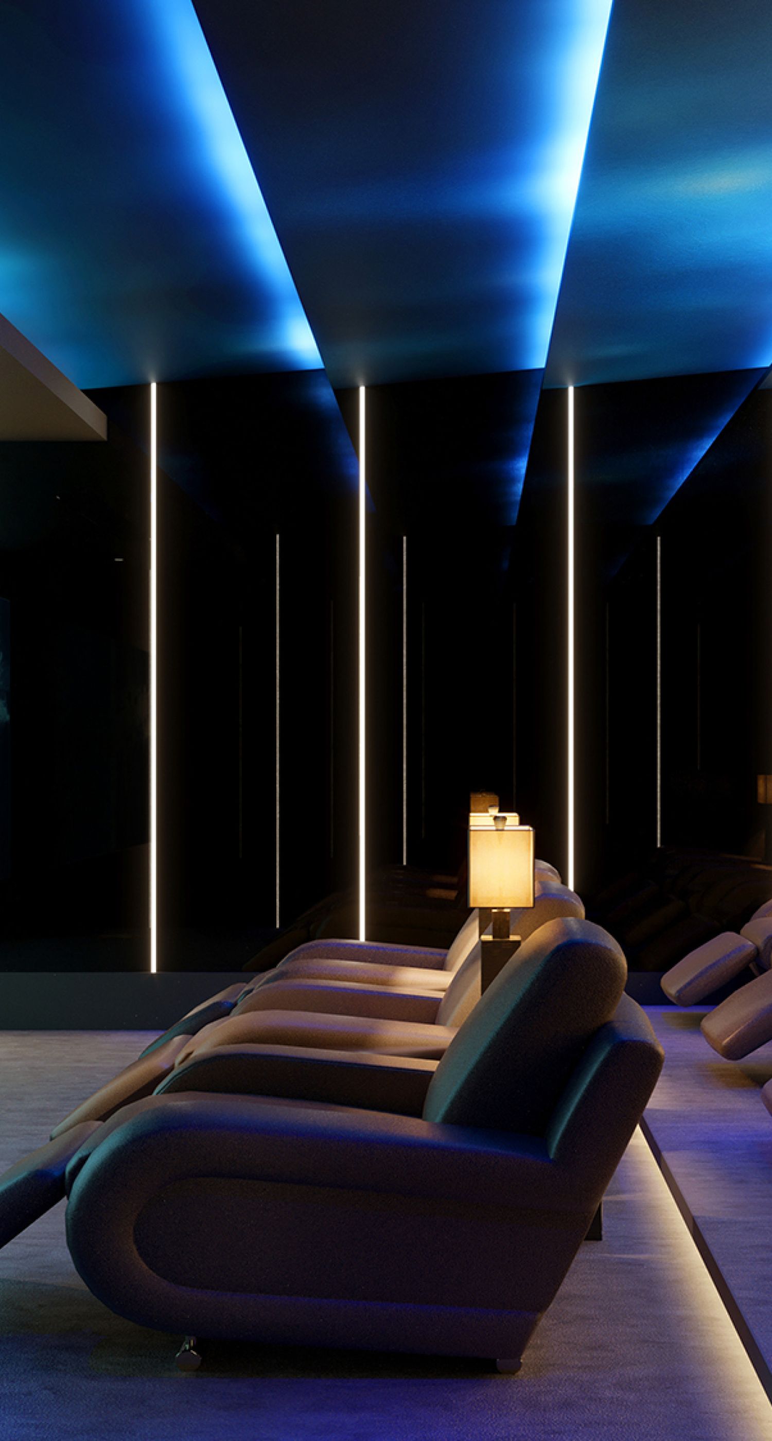 Home theater system installation for a dedicated room in Bel Air, CA