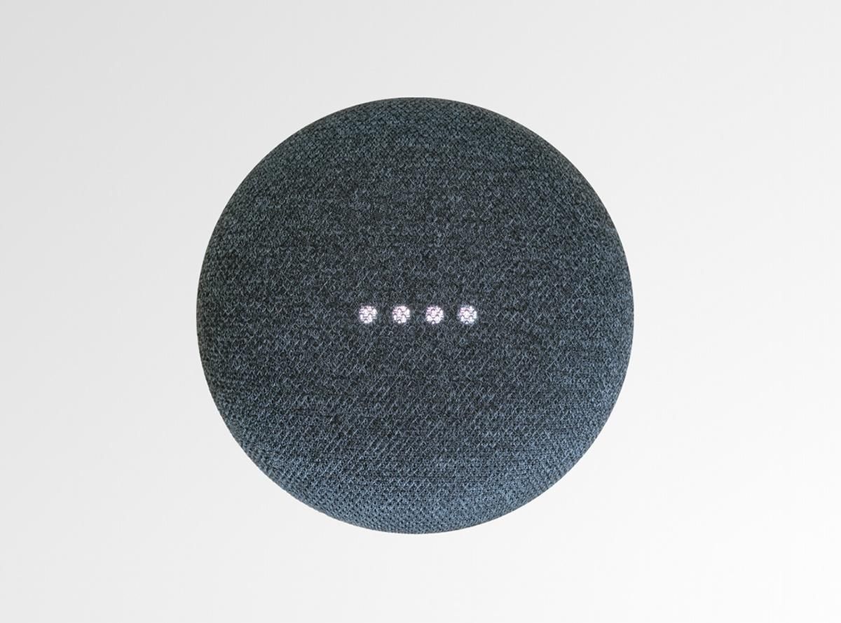 Google Home Mini integrated with the Savant system for voice control.