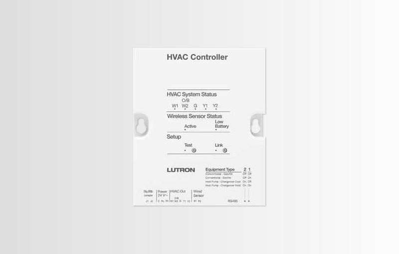 Lutron HVAC controller for system status and wireless sensor status.
