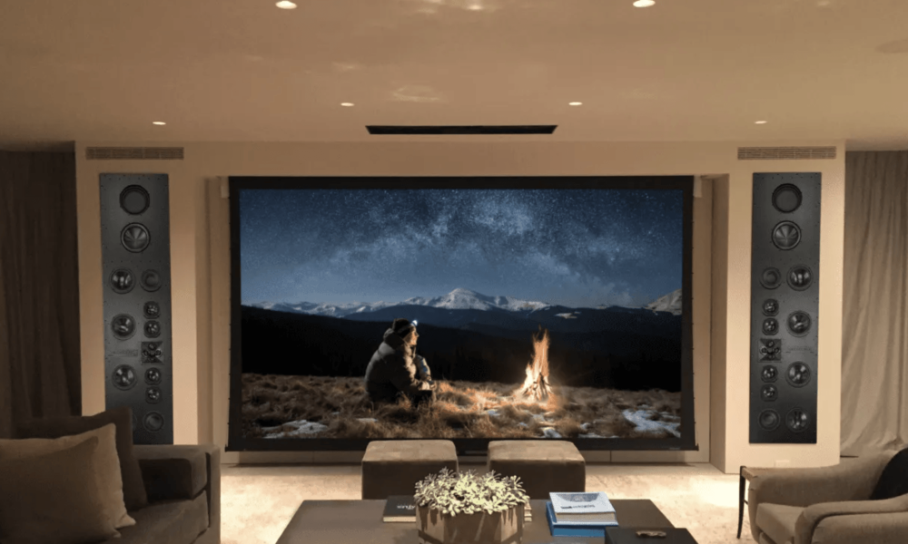 Custom Surround Sound theater design providing spacial sound throughout entire space